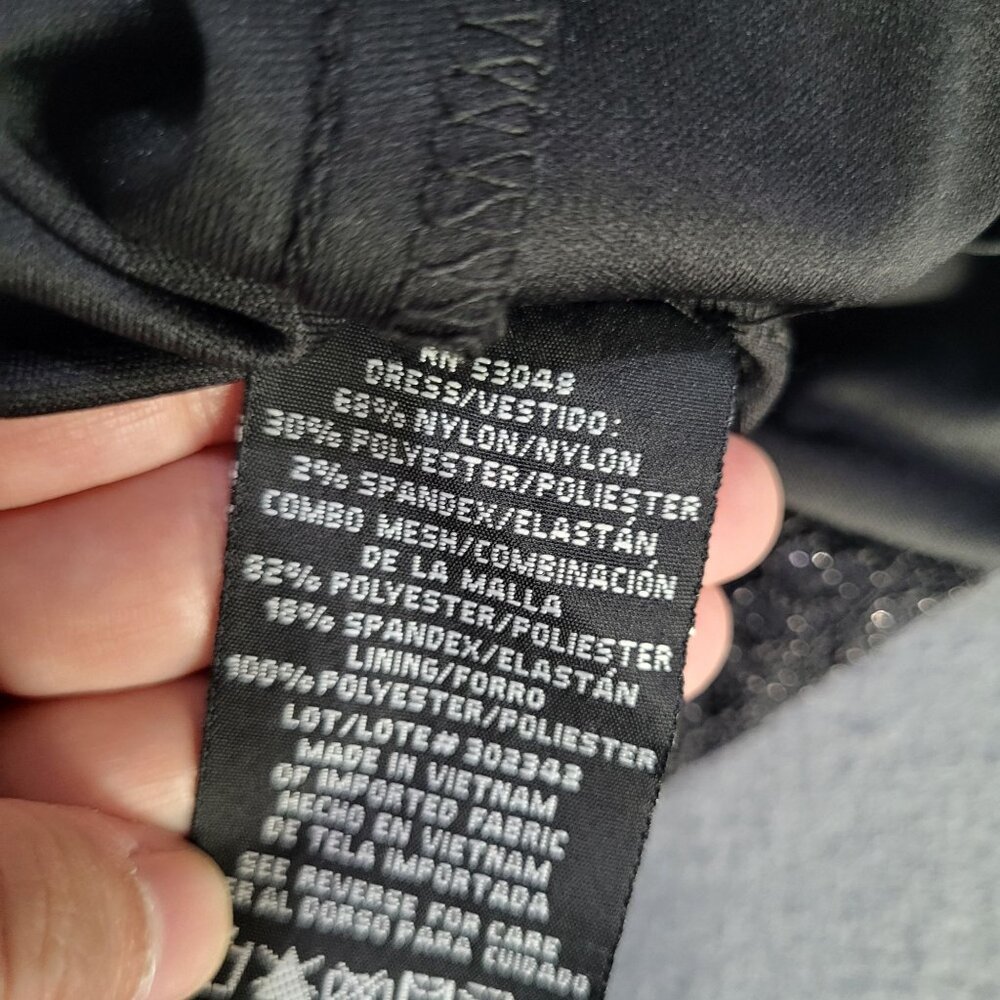 NIGHTWAY Womens SZ 4 Lace Sequin Sleeveless Little Black Dress Prom Cocktail Got - Picture 10 of 11